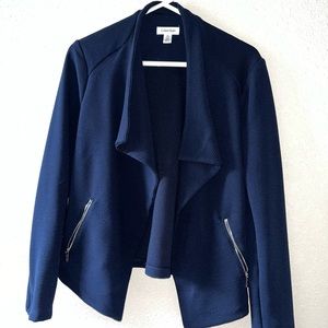 Calvin Klein Blue Open Front Blazer Sweater, Women’s Size M